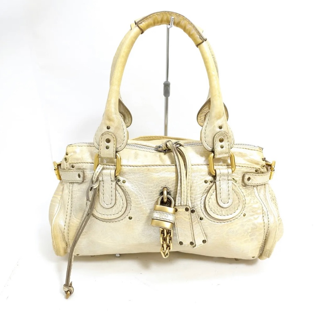 Chloe Paddington Shimmery Beige Shoulder Bag